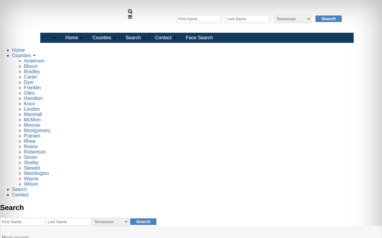 Unofficial same-day search interface for Dyer County arrest leads