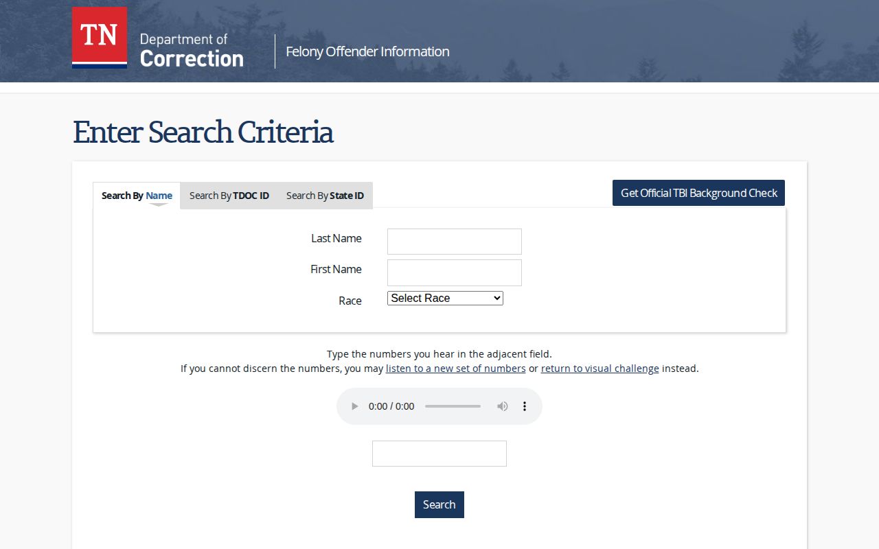 Tennessee FOIL search instructions for Dyer County state offender records