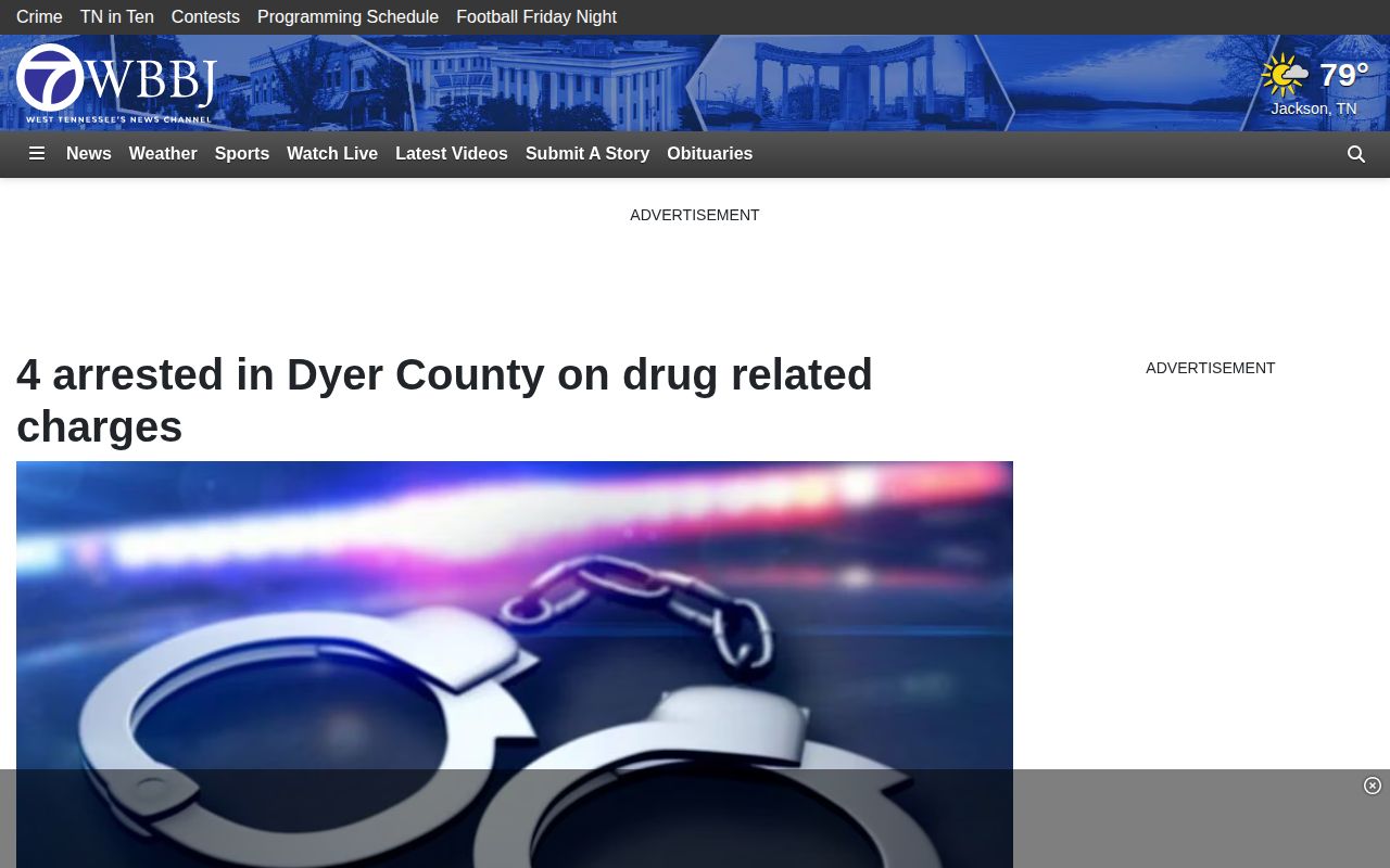 WBBJ selected Dyer County arrest news report